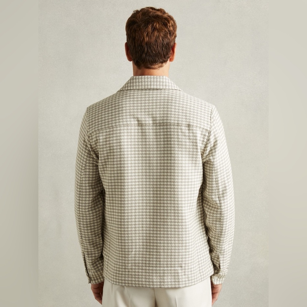 NWT REISS Naqua Dogtooth Twill Overshirt - Picture 4 of 12